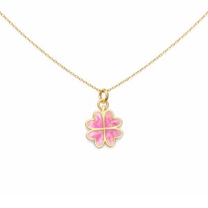 Mineli Pembe Yonca Kolye