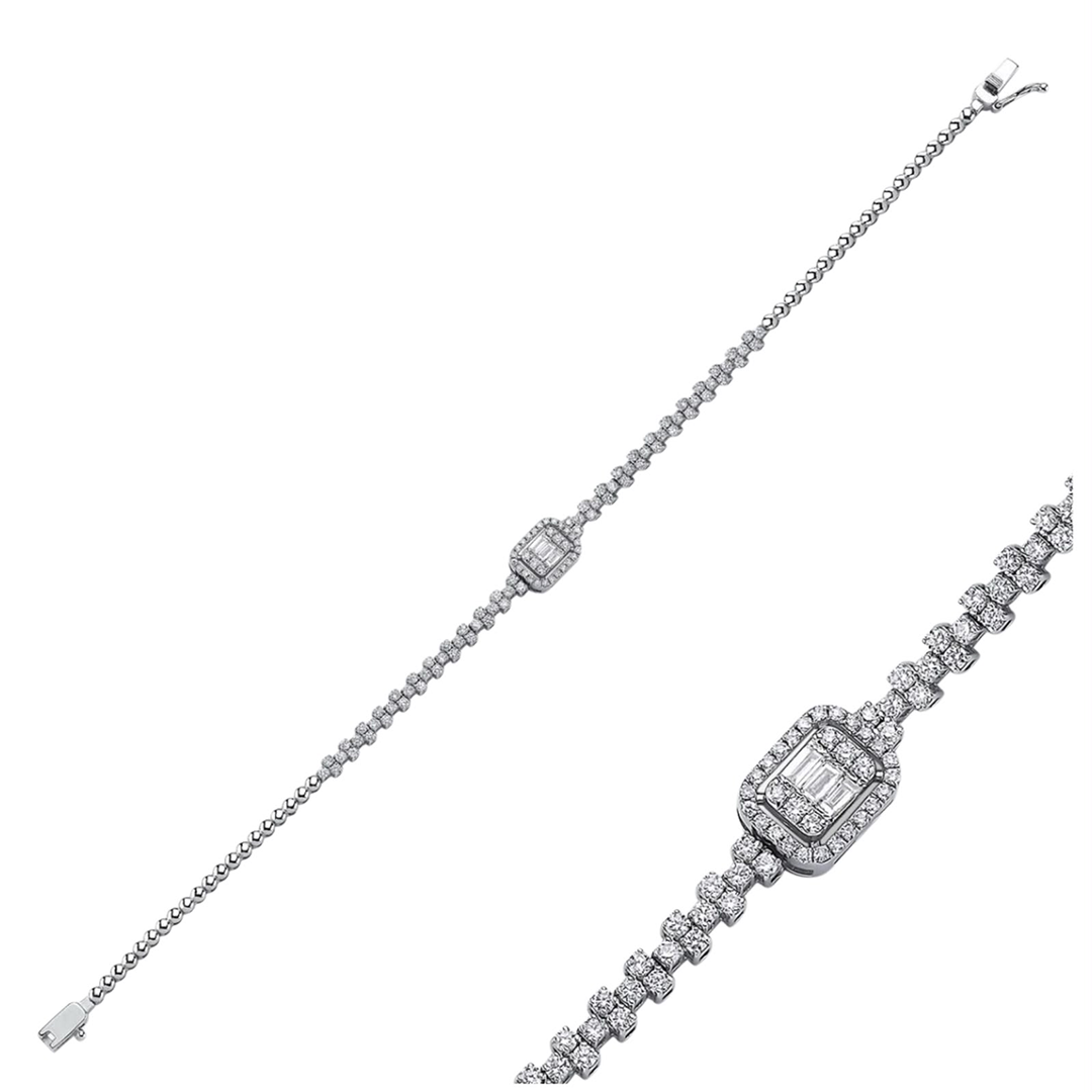 1.10 Karat Pırlanta Baget Bileklik