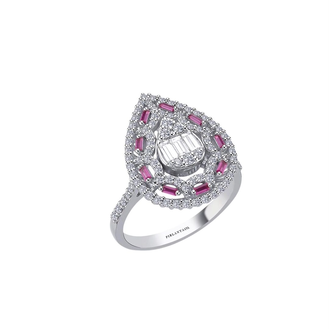 0.70 Karat Pırlanta Tasarım Yüzük ''PINK''