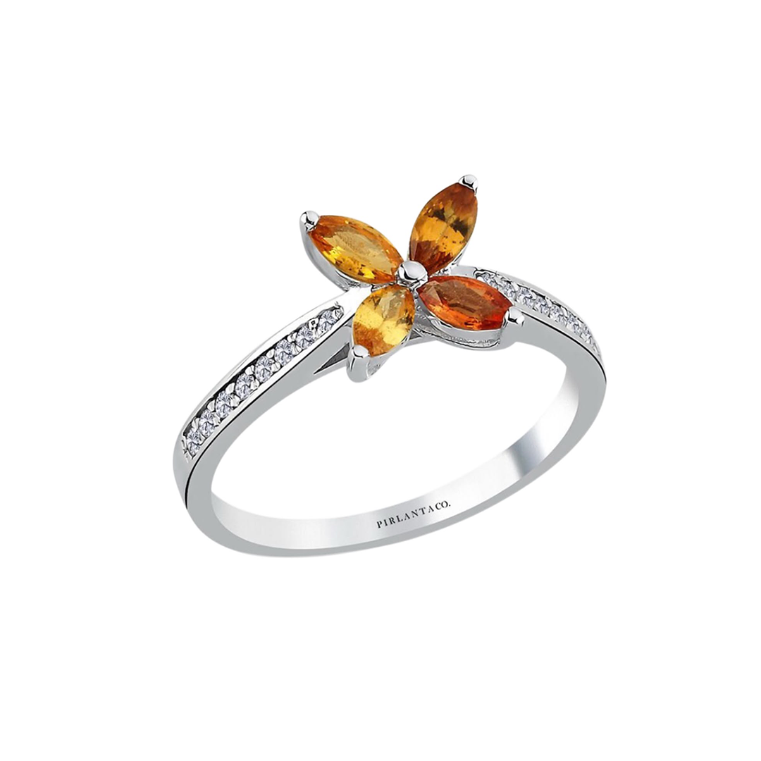 0.10 Karat Pırlanta Kelebek Yüzük ''ORANGE'' - Görsel 2