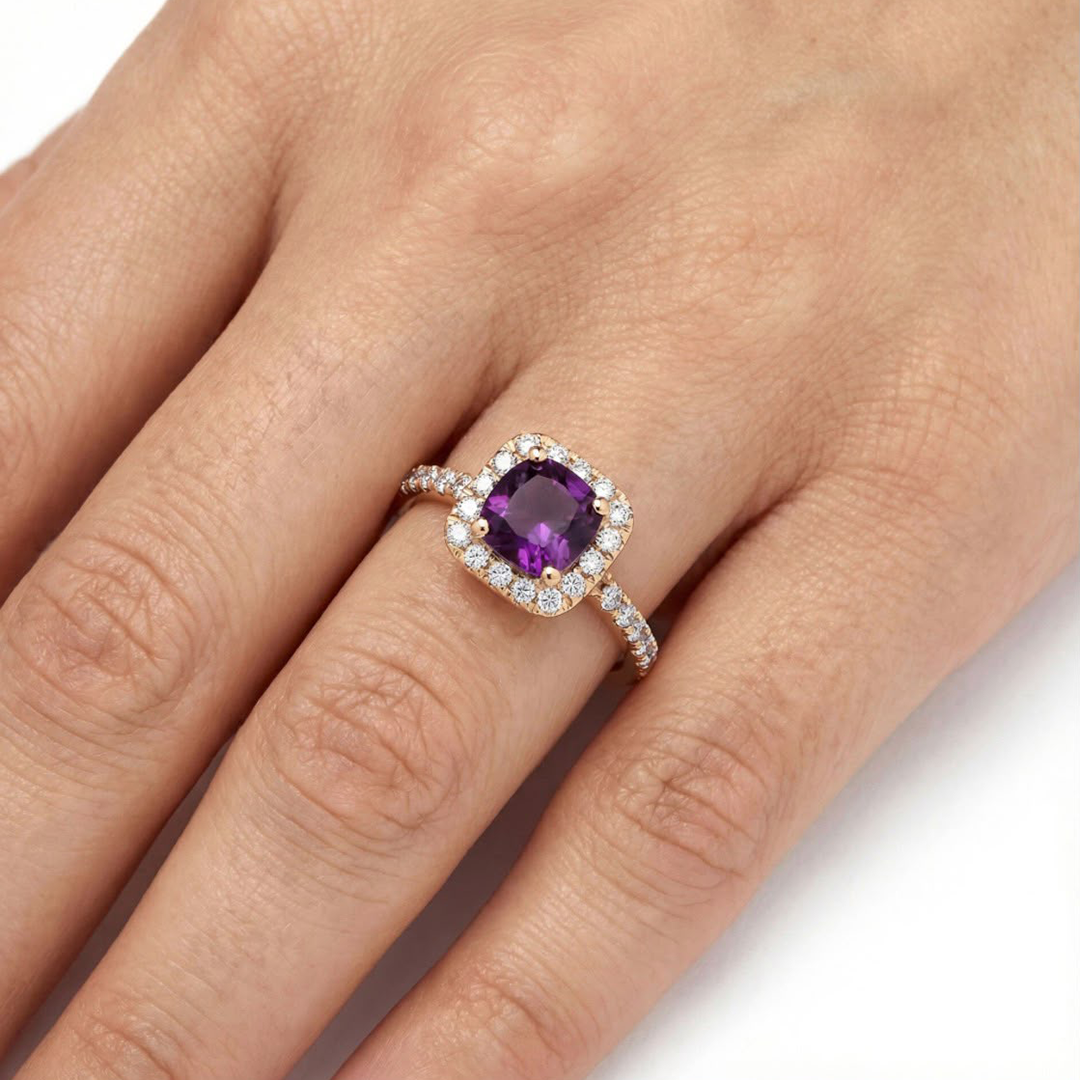 0.37 Karat Pırlanta Tasarım Yüzük ''PURPLE'' - Görsel 4